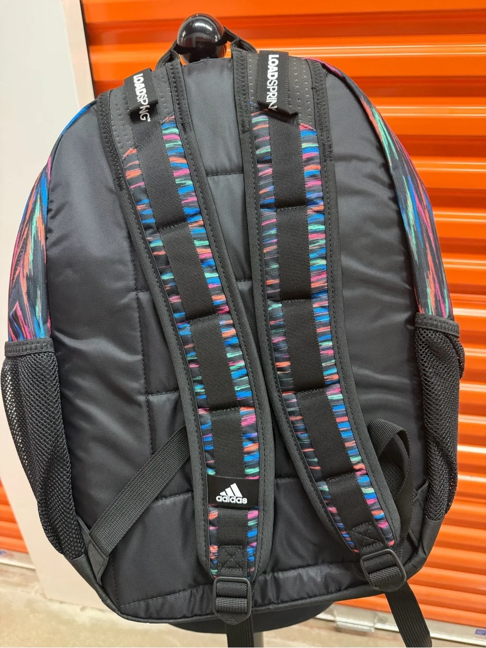 NWT Adidas Excel ||| Black Multicolor Wave-Stripe Backpack